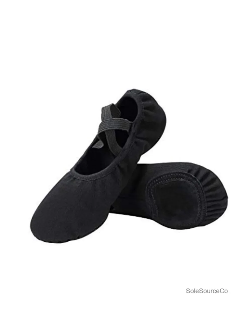 Stretch Canvas Split Sole Ballet Shoes for Women, Leather Sole